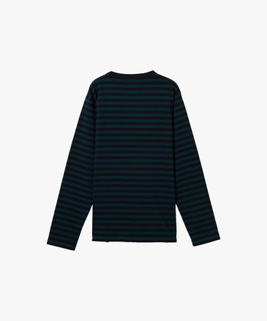 メンズ 細ボーダー コットン 長袖 Tシャツ