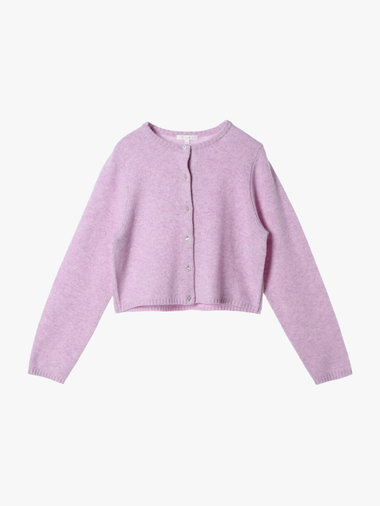 【Outlet】ウール フラワーボタン カーディガン