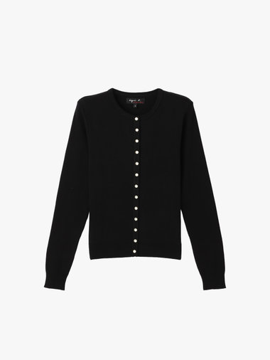 コットン ニット 長袖 カーディガンプレッション "Swing Nacre"