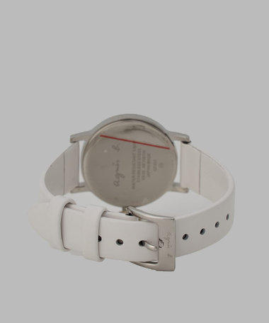 ホワイト レザー ラウンド ウォッチ "Marcello"