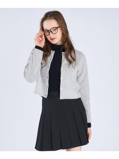 【Outlet】ウール フラワーボタン カーディガン