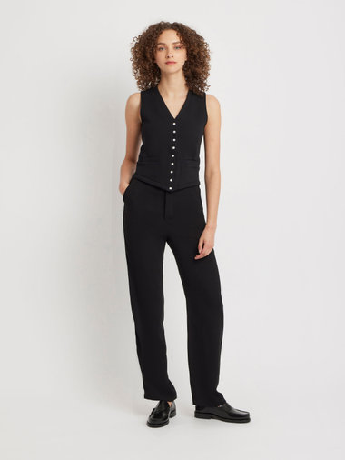 コットン メルトン Vネック ノースリーブ カーディガンプレッション "Snack"