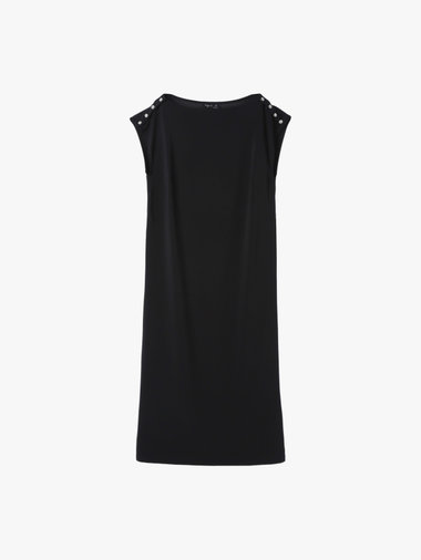 ジャージー ボートネック ノースリーブ ワンピース ”Louve”