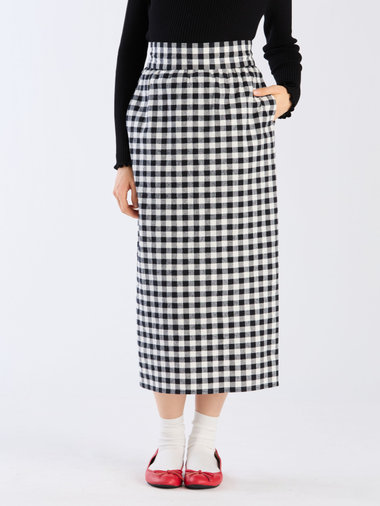 【Outlet】ネップギンガムチェックスカート