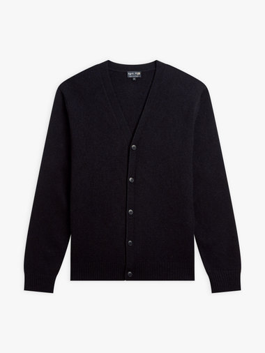 【Outlet】メンズ アルパカ混 Vネック ニット カーディガン ”Edwin”