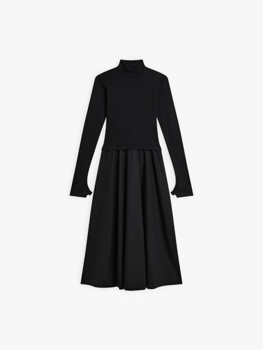コットン 長袖 ロング ワンピース ”Vian”（QG70JJD8000）｜FEMME