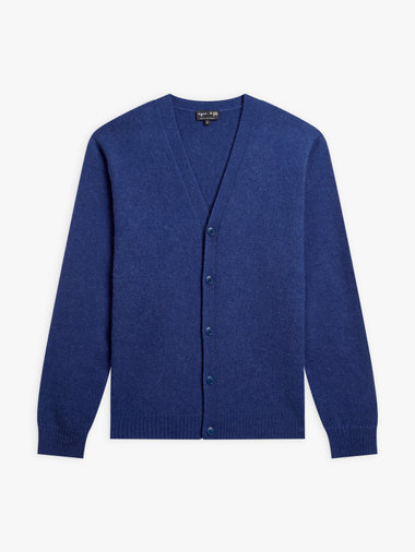 【Outlet】メンズ アルパカ混 Vネック ニット カーディガン "Edwin"