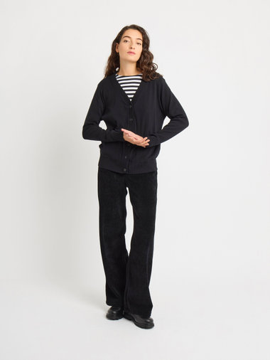 コットン Vネック 長袖 ニット カーディガン ”Homme”