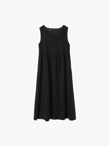 【Outlet】コットン Wガーゼ ノースリーブ ロングワンピース