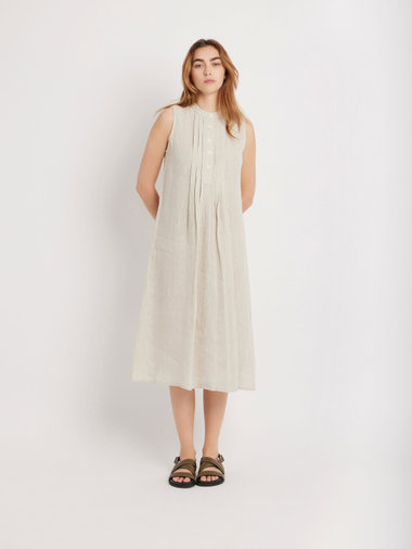 リネン バンドカラー ノースリーブ ワンピース ”Tula”