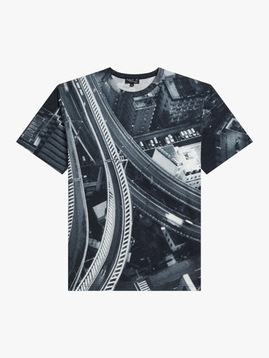 メンズ フォトプリント コットン 半袖 Tシャツ "View from Agnes’ hotel window in Tokyo"