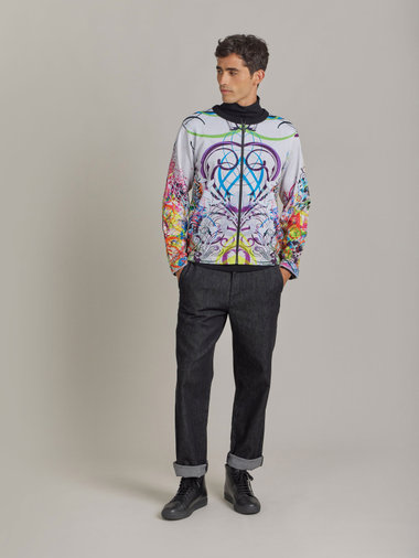 【Outlet】NU37 CARDIGAN アーティスト ジップカーディガン Ryan McGinness