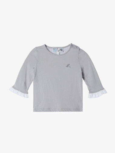 ベビー コットン フリル 長袖 トップス