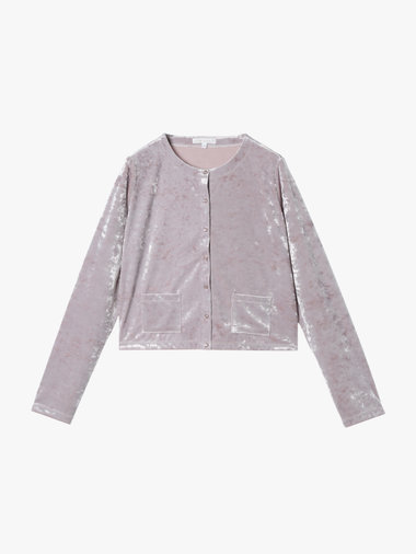 【Outlet】ベロア ジャージー カーディガン