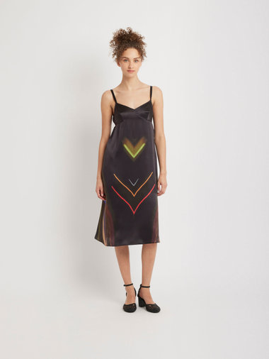 シルク フォトプリント キャミソールドレス