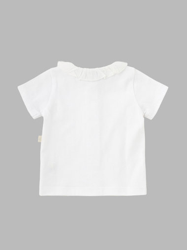 ベビー コットン フリルカラー 半袖 ブラウス