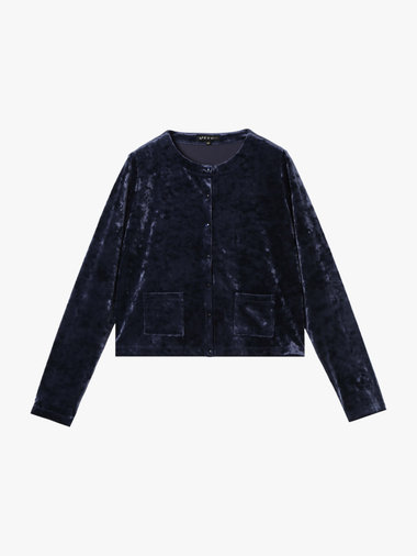 【Outlet】ベロア ジャージー カーディガン