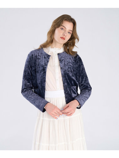 【Outlet】ベロア ジャージー カーディガン