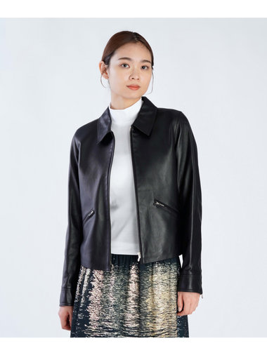 ラムスキンレザー ジップジャケット "Leslie"