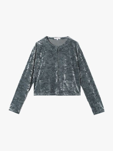 【Outlet】ベロア ジャージー カーディガン