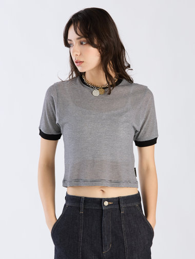 【Outlet】シアー コットン 半袖 リンガーTシャツ