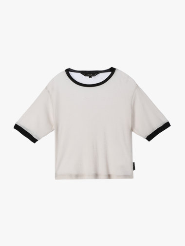 【Outlet】シアー コットン 半袖 リンガーTシャツ