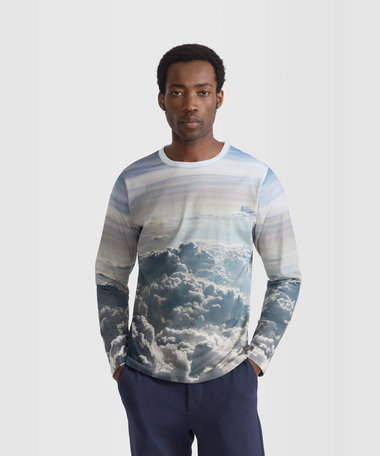 メンズ フォトプリント コットン 長袖 Tシャツ "New Coulos"