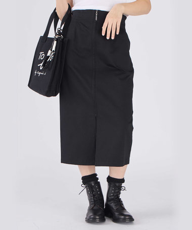 ストレッチ チノ ジップ タイトスカート