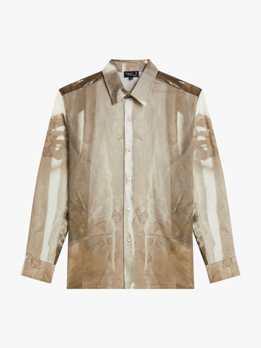 メンズ フォトプリント コットン 長袖 シャツ "Ombres"