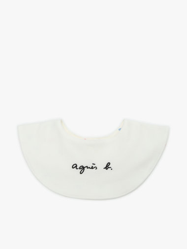 ベビー ロゴ 刺繍 マルチカラー コットン リバーシブル スタイ