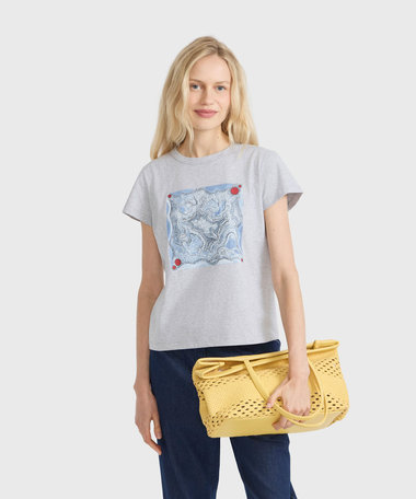 プリント コットン 半袖 アーティスト Tシャツ "Lou Malta"