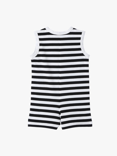 ベビー 細ボーダー コットン ノースリーブ コンビネゾン
