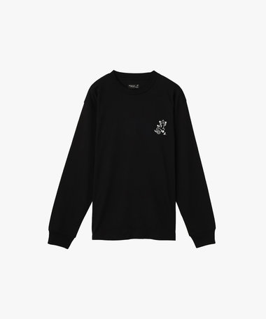 メンズ アイコニック プリント コットン 長袖 Tシャツ "Lezard"