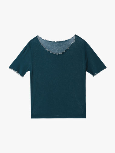 【Outlet】コットン メロウフリル 半袖 Tシャツ