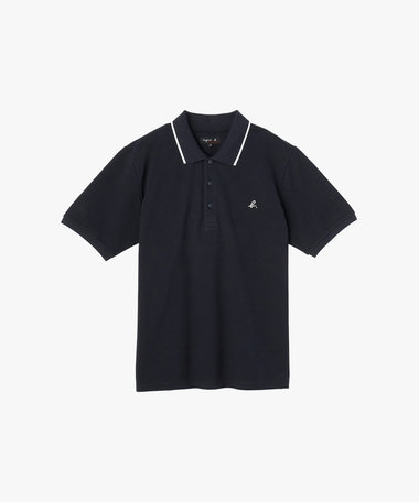 メンズ "b."ロゴ 刺繍 コットン 半袖 ポロシャツ "Brazilia"