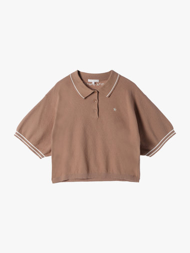 コットン 半袖 ニット ポロ