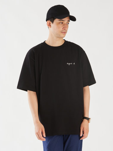 メンズ ロゴ 刺繍 コットン 半袖 Tシャツ "Christof"