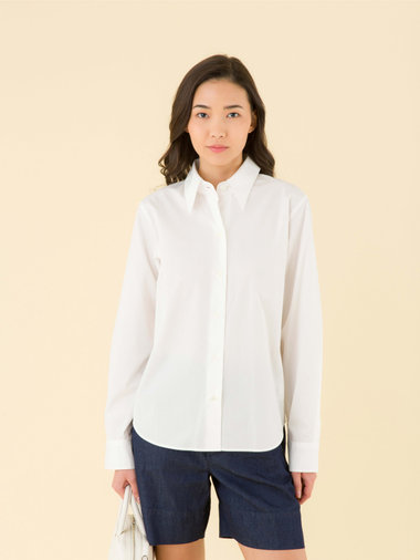 コットン ポプリン 長袖 ブラウス "Jimi"
