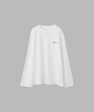 メンズ ロゴ 刺繍 コットン 長袖 Tシャツ "Horace"