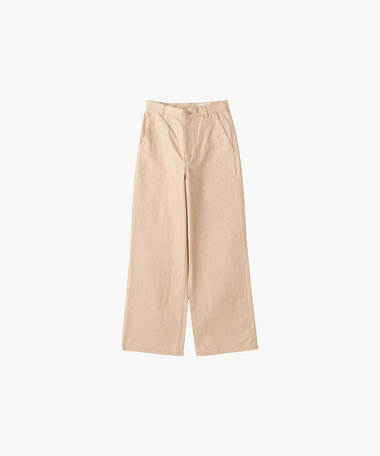 コットン デニム ストレート ワイドパンツ