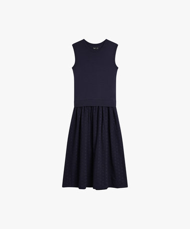 レース 刺繍 コットン ノースリーブ ワンピース "Sola"