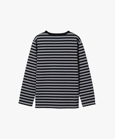 細ボーダー コットン 長袖 Tシャツ "Cool"