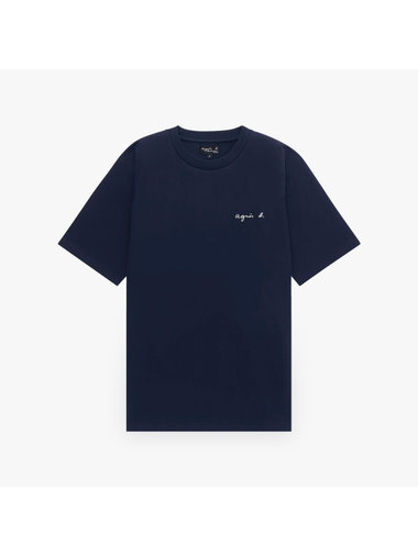 メンズ ロゴ 刺繍 コットン 半袖 Tシャツ "Christof"