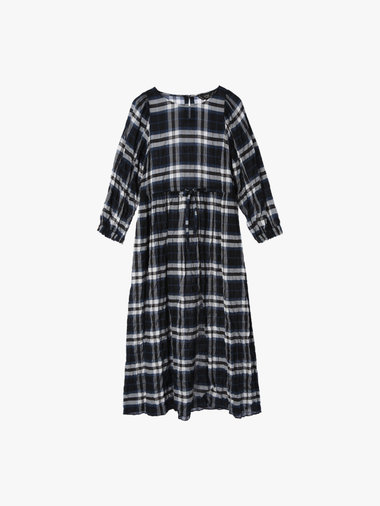 【Outlet】チェックシャーリングワンピース