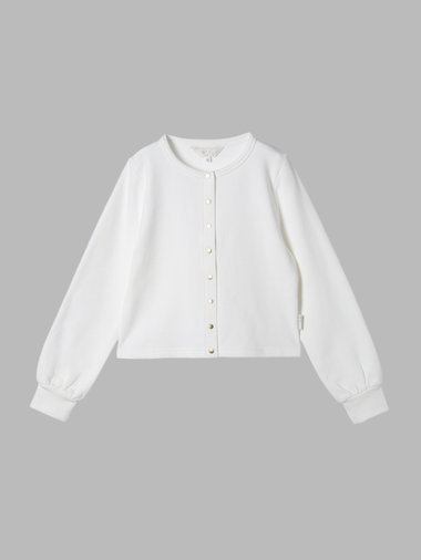 コットン フレンチ テリー パフ カーディガン