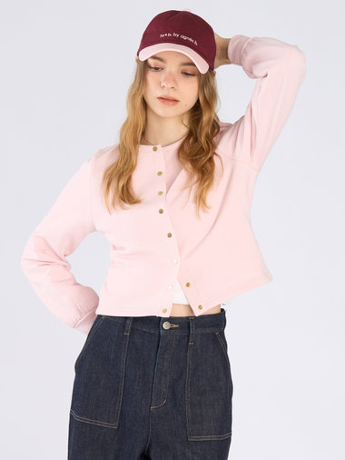 コットン フレンチ テリー パフ カーディガン