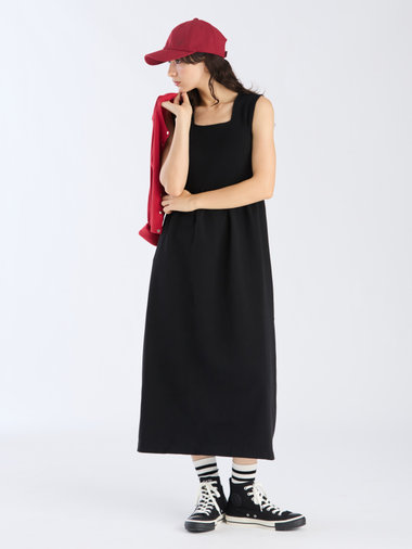 【Outlet】ノースリーブ ロング ニット ワンピース