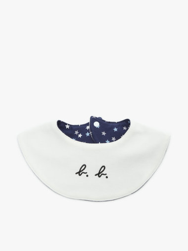 ベビー ”b.b.”ロゴ 刺繍 プリント コットン リバーシブル スタイ