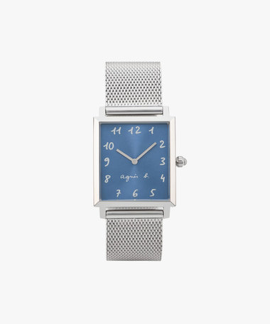シルバー ステンレス スクエア ウォッチ "Marcello"