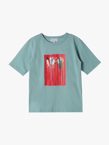 キッズ オーガニックコットン プリント 半袖 アーティスト Tシャツ "Mambo"
